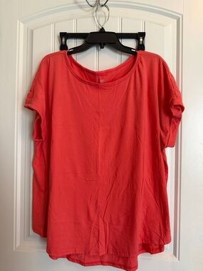 Cato Coral Short Sleeve Scoop Neck Tee